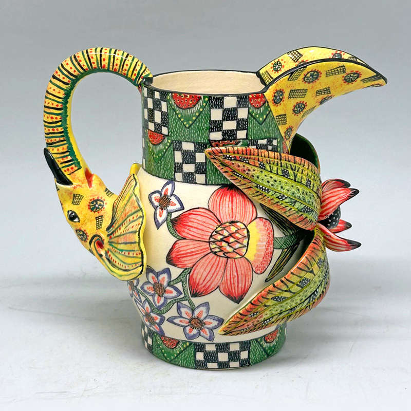Ardmore Hand Painted Elephant Jug  Sabelo