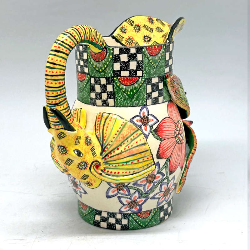 Ardmore Hand Painted Elephant Jug  Sabelo