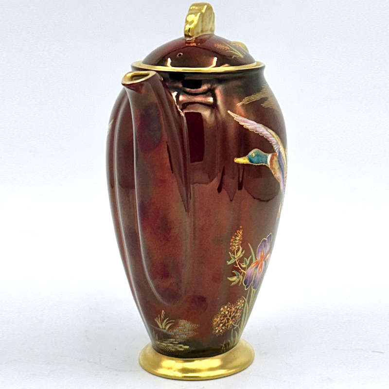 Carlton Ware Chinoiserie Rouge Royale Mallard Coffee Pot