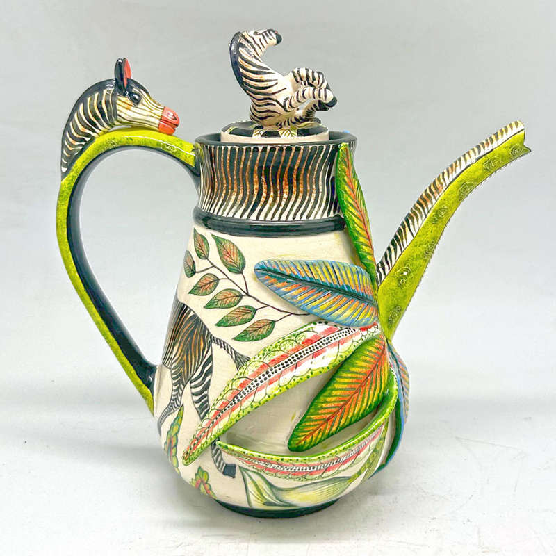 Ardmore Hand Painted Zebra Coffee Pot Mthengen 2008