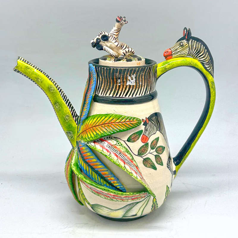 Ardmore Hand Painted Zebra Coffee Pot Mthengen 2008