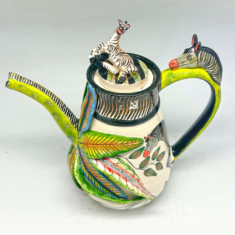 Ardmore Hand Painted Zebra Coffee Pot Mthengen 2008