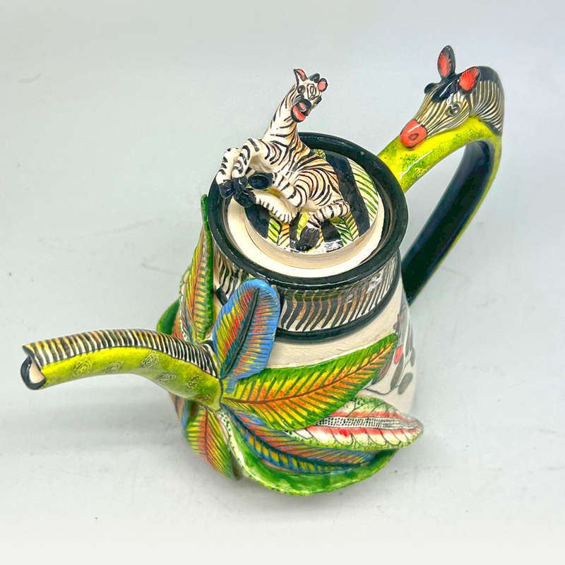 Ardmore Hand Painted Zebra Coffee Pot Mthengen 2008