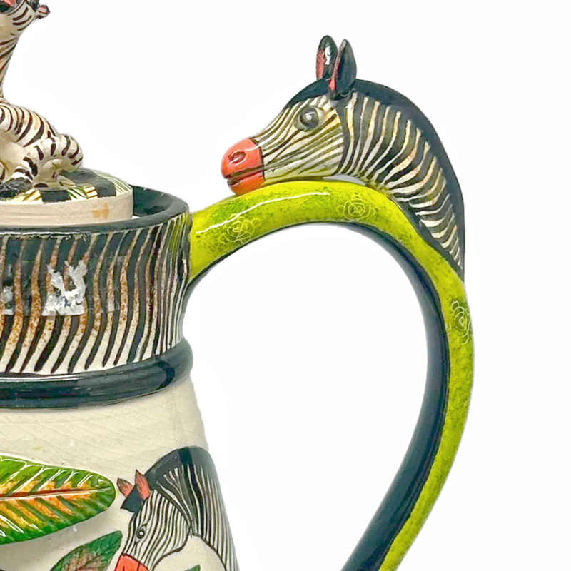 Ardmore Hand Painted Zebra Coffee Pot Mthengen 2008