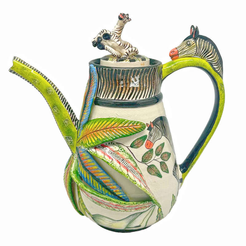 Ardmore Hand Painted Zebra Coffee Pot Mthengen 2008