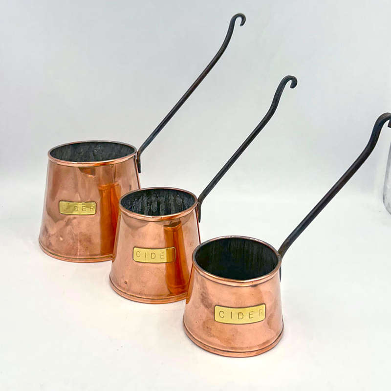 Copper Set Of Three Cider Measures 20th