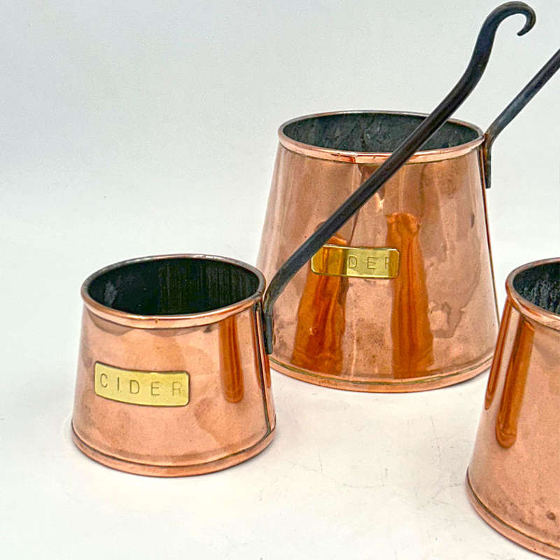 Copper Set Of Three Cider Measures 20th