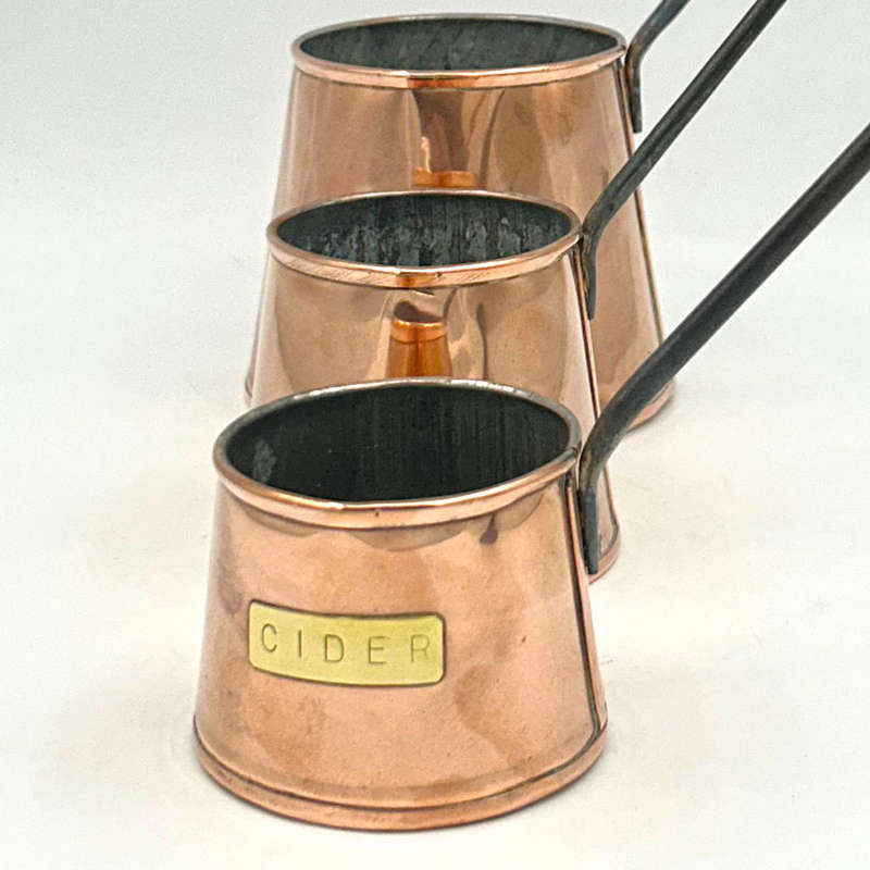 Copper Set Of Three Cider Measures 20th