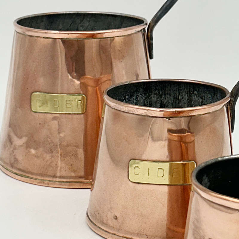 Copper Set Of Three Cider Measures 20th