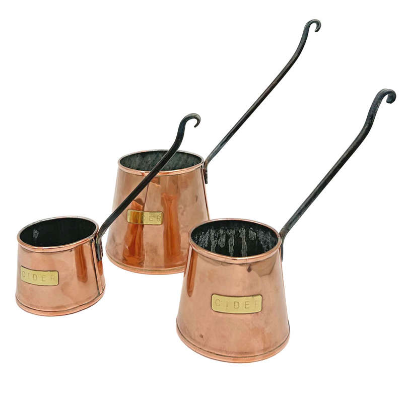 Copper Set Of Three Cider Measures 20th