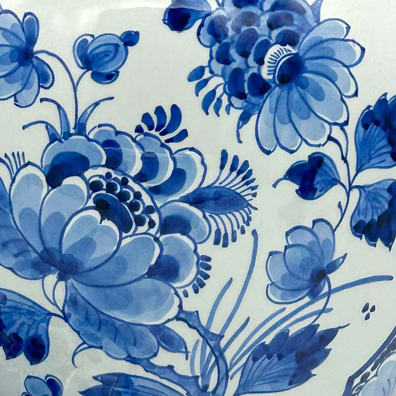 Delft De Porcelyne Fles Large Floral Ginger Jar And Cover