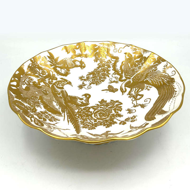 Royal Crown Derby Gold Aves Decorative Pedestal Bowl
