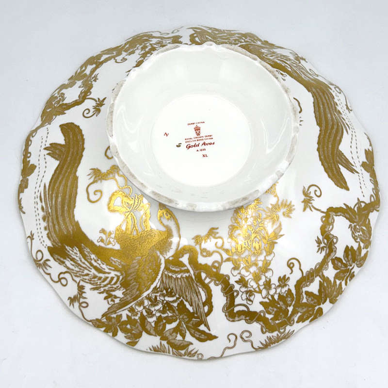 Royal Crown Derby Gold Aves Decorative Pedestal Bowl