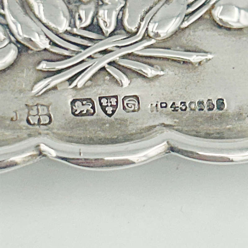 Edwardian Chester Silver Cupid Scolloped Dish 1904