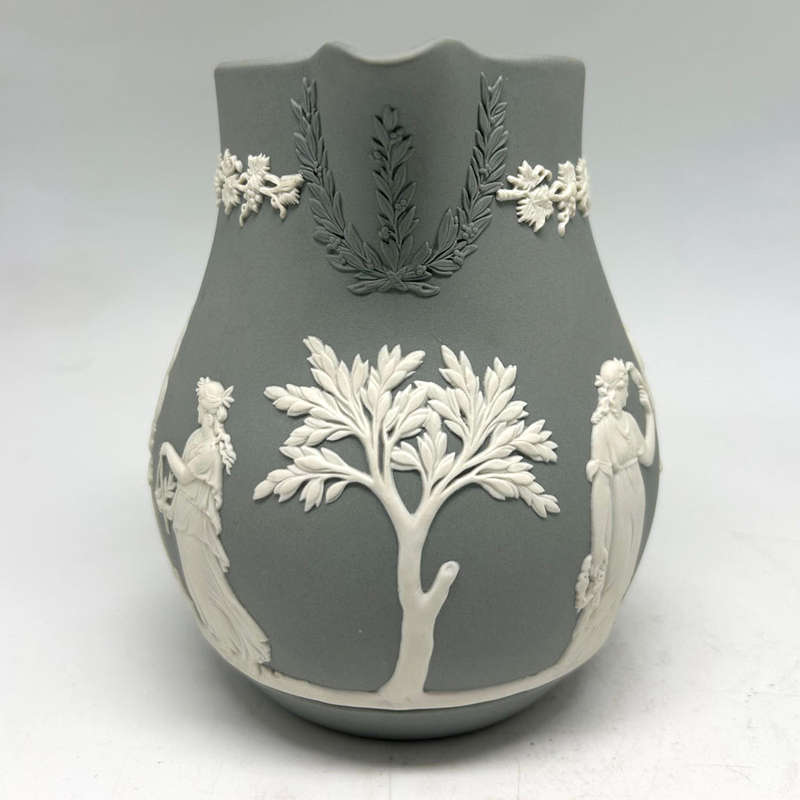 Wedgwood Grey Jasper Ware Maiden Scene Jug C1989