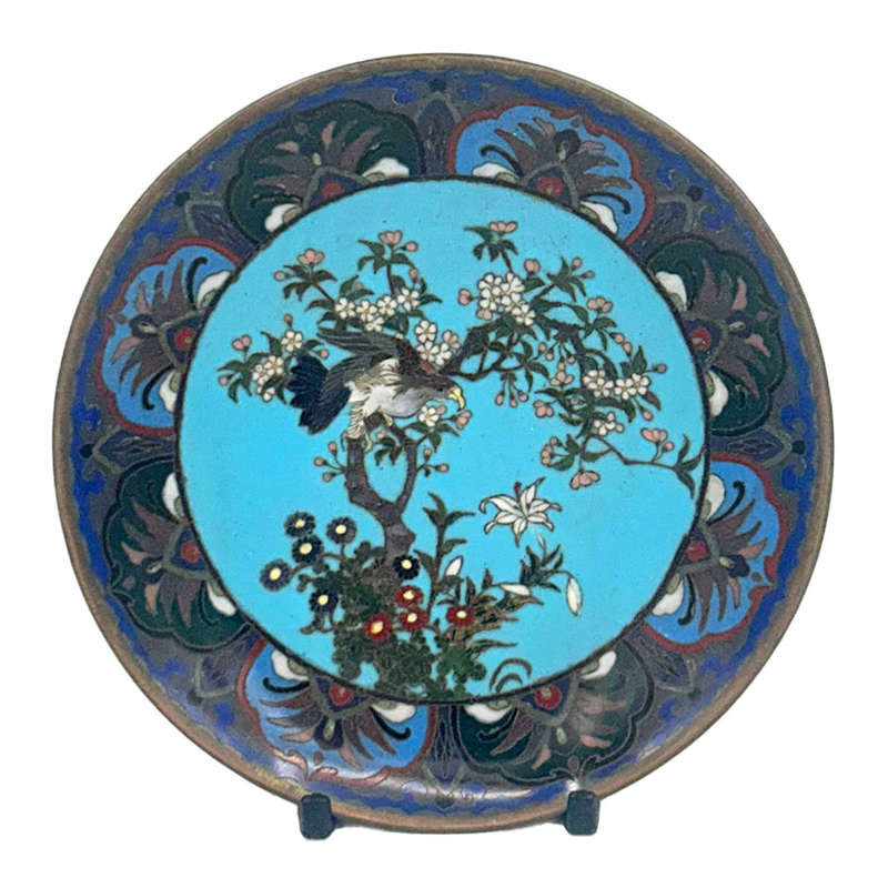 Japanese  Cloisonné  Tree and Bird Scene C1890 Bowl