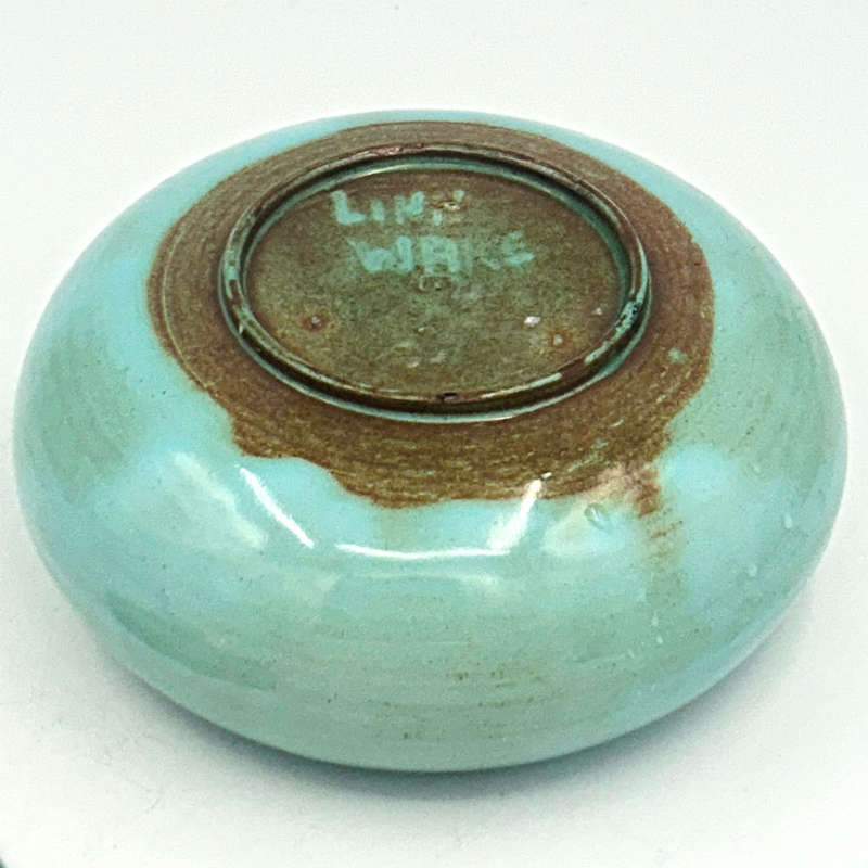 Linnware Green Glaze Bowl and Cover