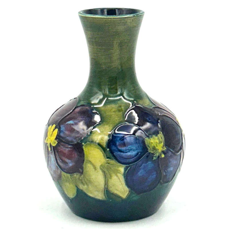 Moorcroft Clematis Green Ground Vase  C1938