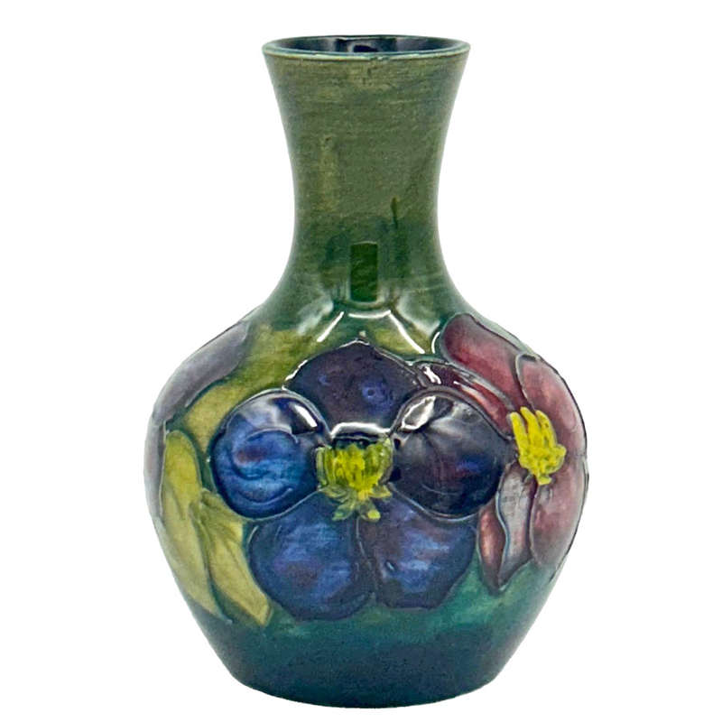 Moorcroft Clematis Green Ground Vase  C1938