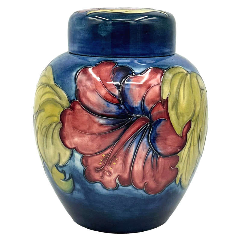 Moorcroft Hibiscus Pattern Ginger Jar And Cover C1970
