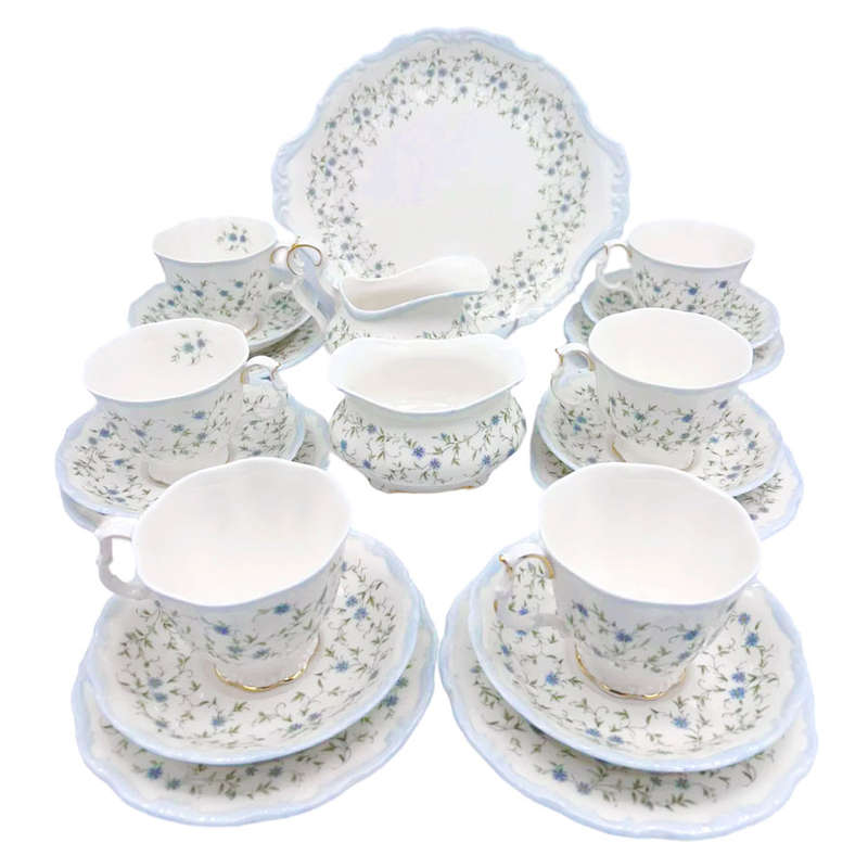 Royal Albert Caroline Pattern 21 Piece Tea Set C1979