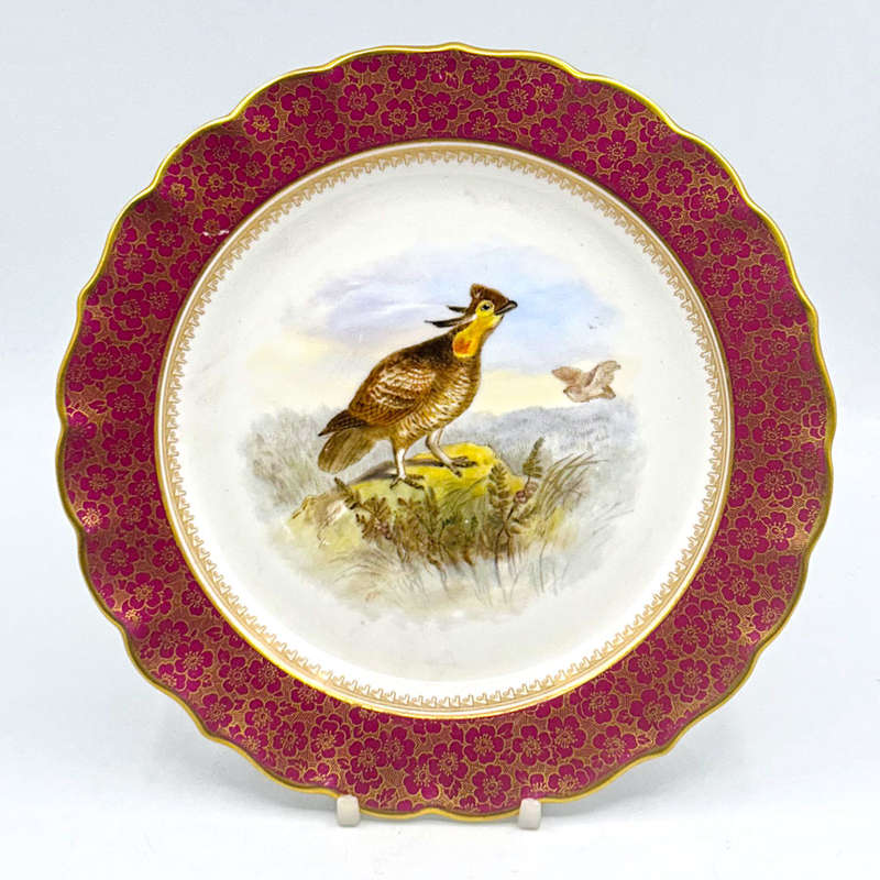 Royal Worcester Pheasant Hand Painted Cabinet Plate C1888