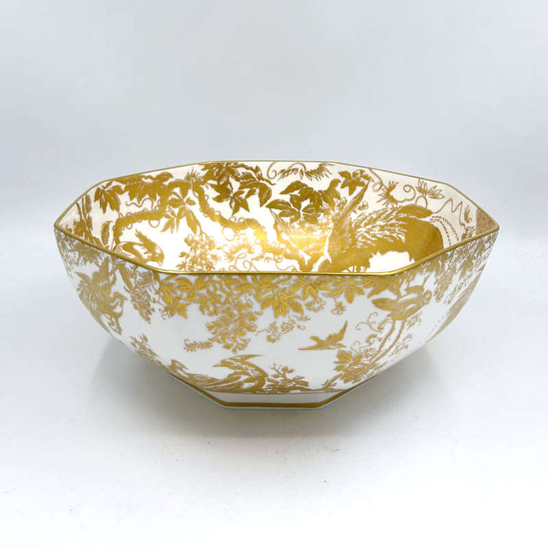 Royal Crown Derby Gold Aves Decorative Salad  Bowl