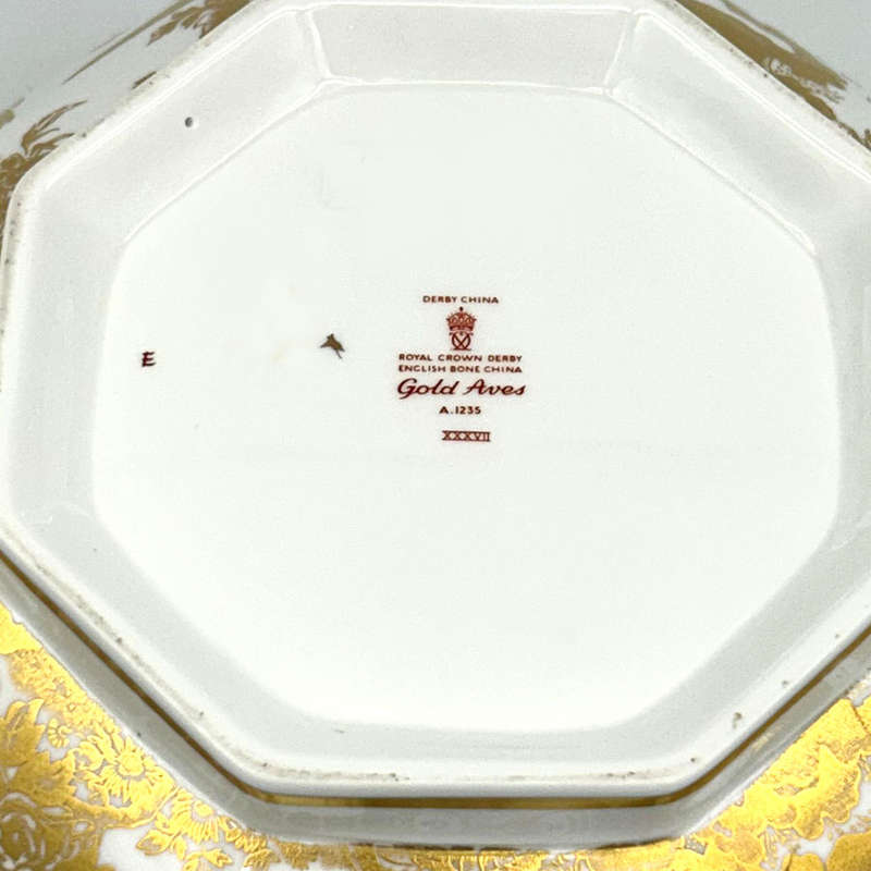 Royal Crown Derby Gold Aves Decorative Salad  Bowl