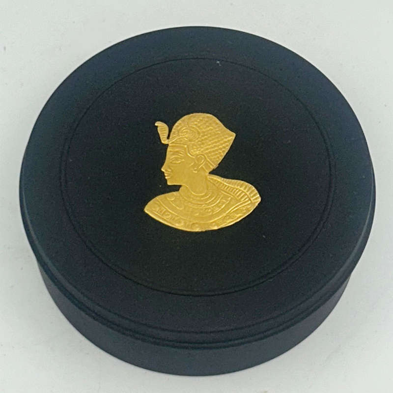 Wedgwood Black Basalt Egyptian Trinket Box and Cover 20th