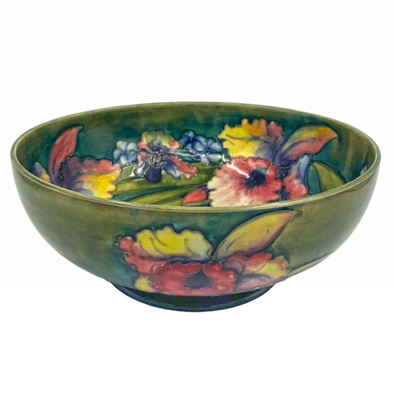 William Moorcroft Orchid And Spring Flowers Large Bowl  C1928