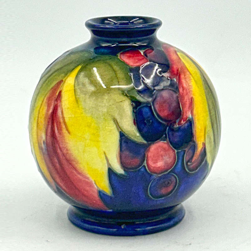 William Moorcroft Leaf and Berry Bulbous Vase C1935