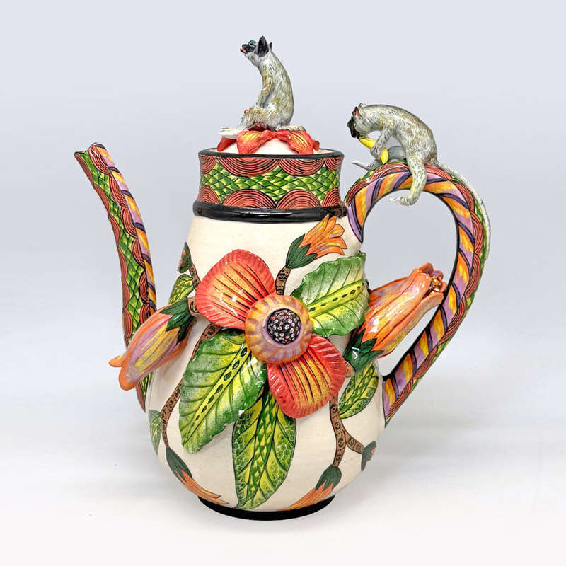 Ardmore Hand Painted Monkey Coffee Pot Lovemore 2008