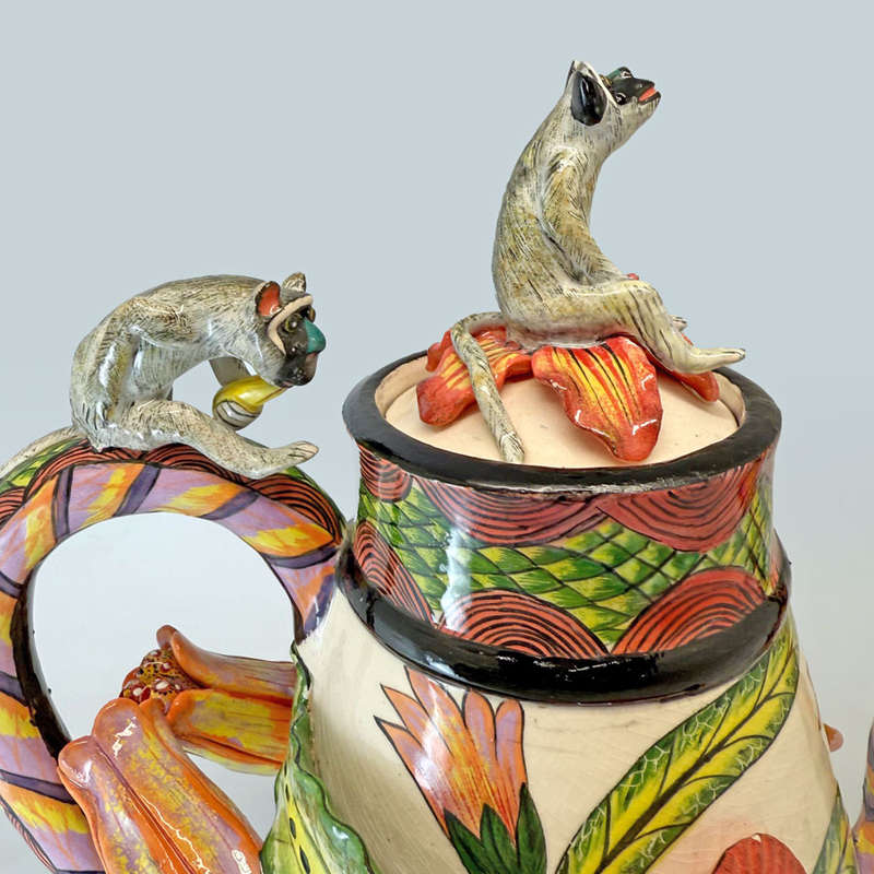 Ardmore Hand Painted Monkey Coffee Pot Lovemore 2008