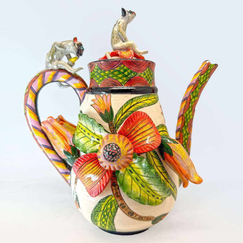 Ardmore Hand Painted Monkey Coffee Pot Lovemore 2008