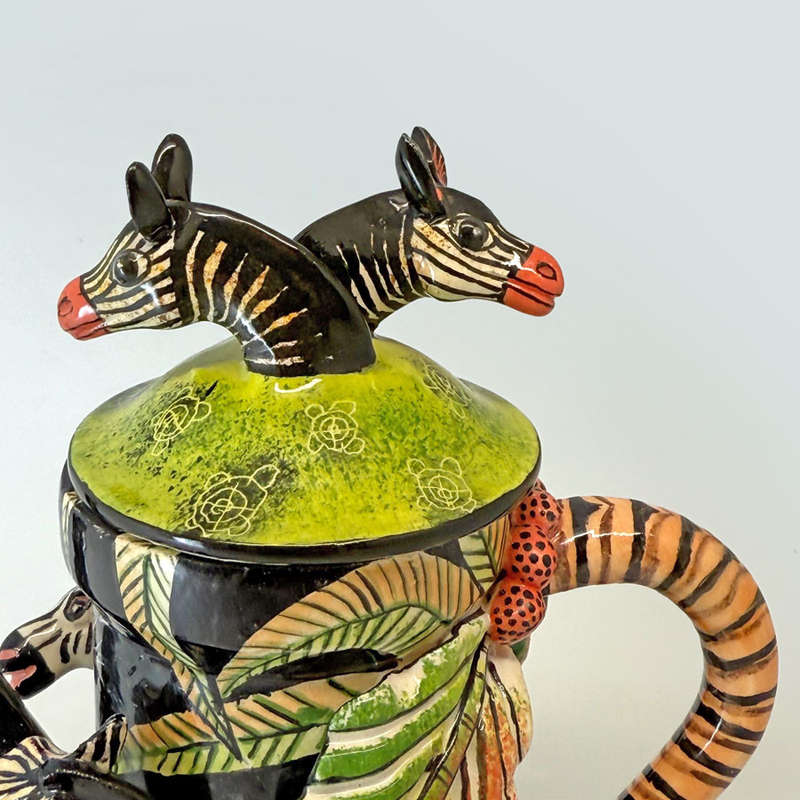 Ardmore Hand Painted Zebra Coffee Pot Sondy Sabelo  2021