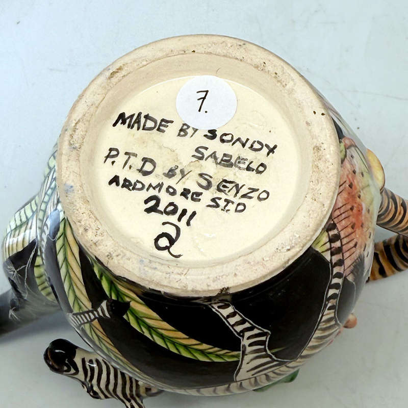 Ardmore Hand Painted Zebra Coffee Pot Sondy Sabelo  2021