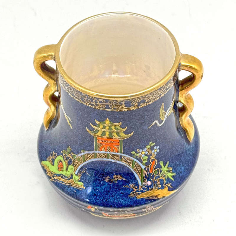 Carlton Ware Chinoiserie Blue Royale Pergoda Vase