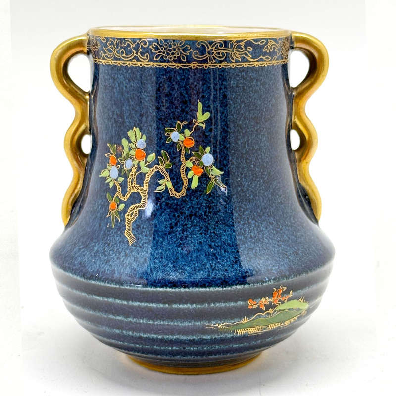 Carlton Ware Chinoiserie Blue Royale Pergoda Vase