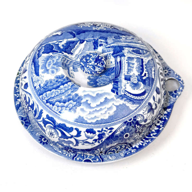 Copeland Spode Blue Italian Warming Bowl And Cover