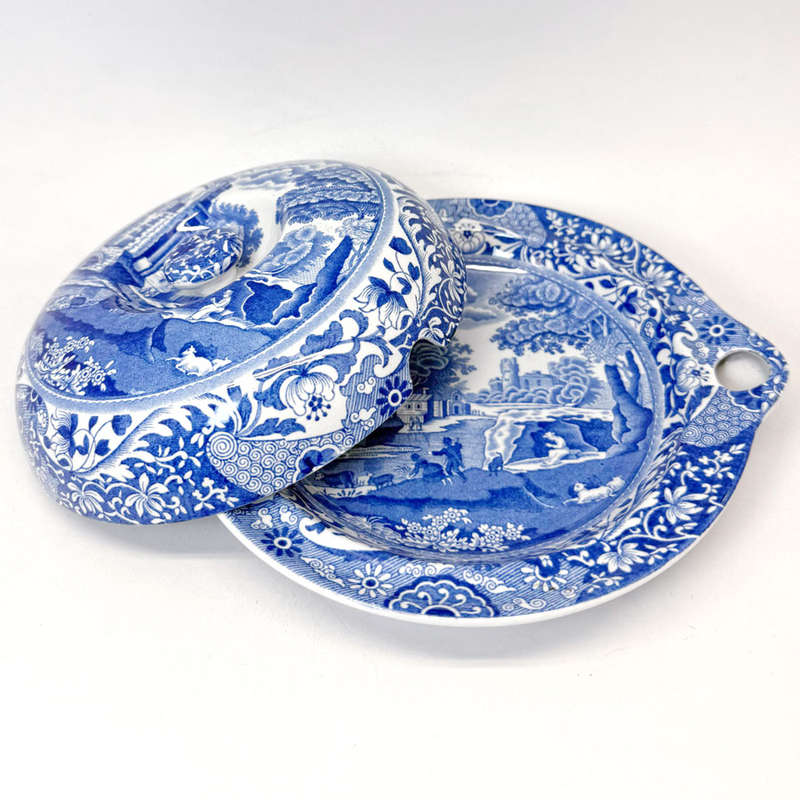 Copeland Spode Blue Italian Warming Bowl And Cover