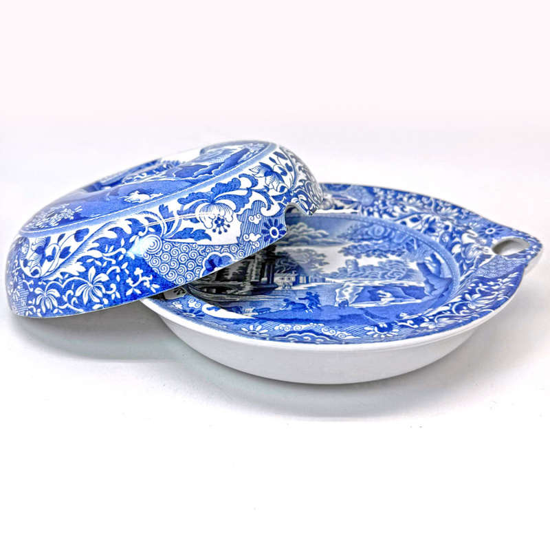 Copeland Spode Blue Italian Warming Bowl And Cover