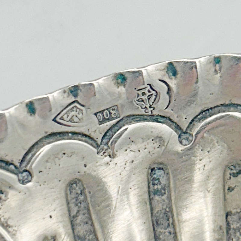 German Silver Cherub Scene Dish C1894