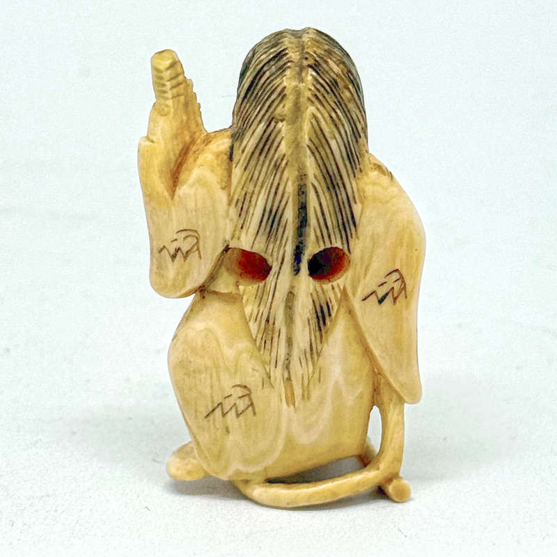 Japanese Netsuke With Changing Face  Signed 19th