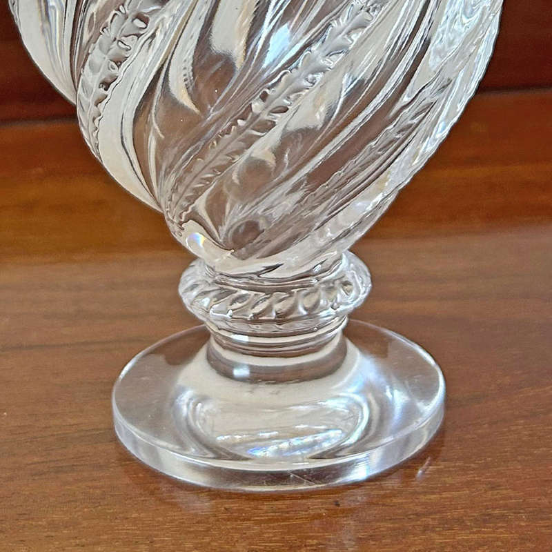 Lalique France Ermenonville Frosted and Footed Crystal Vase