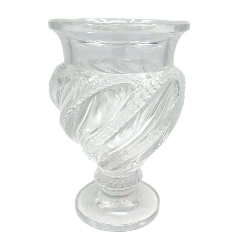 Lalique France Ermenonville Frosted and Footed Crystal Vase