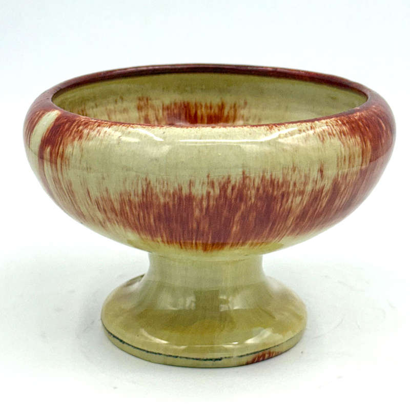 Linnware Pedestal Vase Straw Brown Glaze