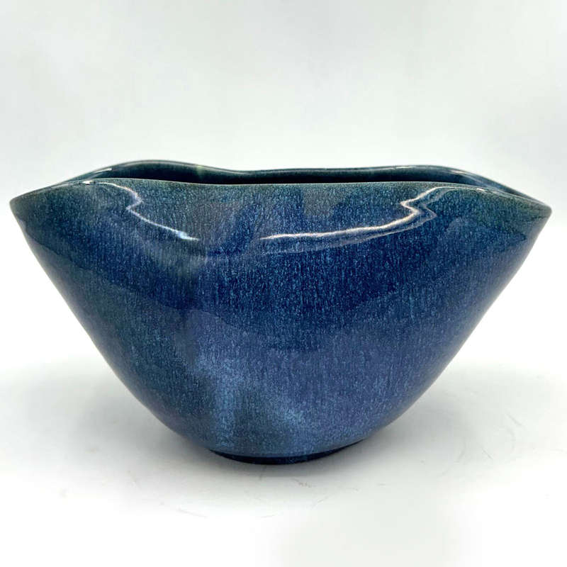 Linnware Pinched Vase Blue Grey Glaze