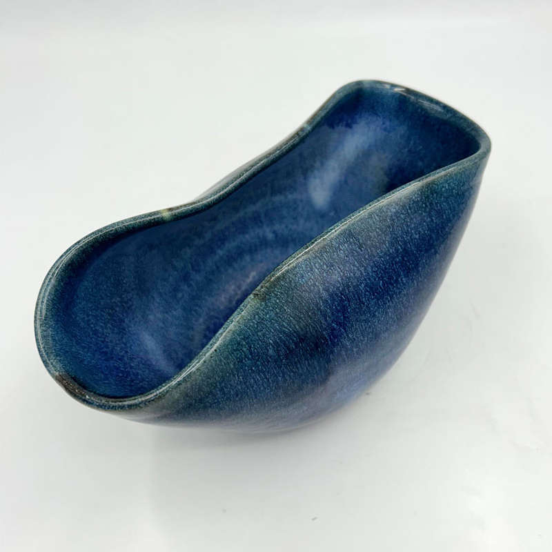Linnware Pinched Vase Blue Grey Glaze