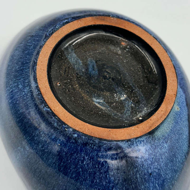 Linnware Pinched Vase Blue Grey Glaze