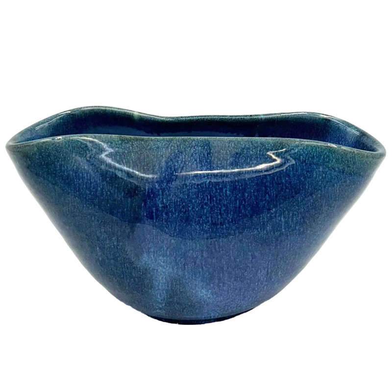 Linnware Pinched Vase Blue Grey Glaze